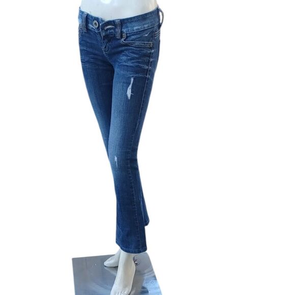 4179....Guess Jeans Daredevil Bootcut Size 26, 27"Inseam 6"Rise - Picture 3 of 6